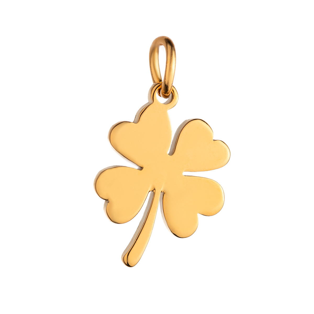 Gold color / 1 Piece Simple Series Four-Leaf Clover Shape Stainless Steel 18K Gold Color Plated Women's Pendants Picture6